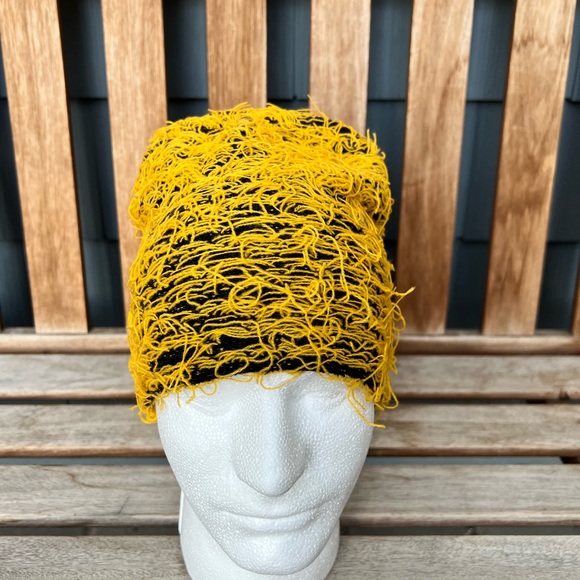 Accessories - Yellow Florescent Distressed Beanie